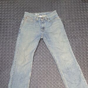 Men's Blue Jeans H2010N Straight Cut Distressed & Discolored 2000s Size 30x32